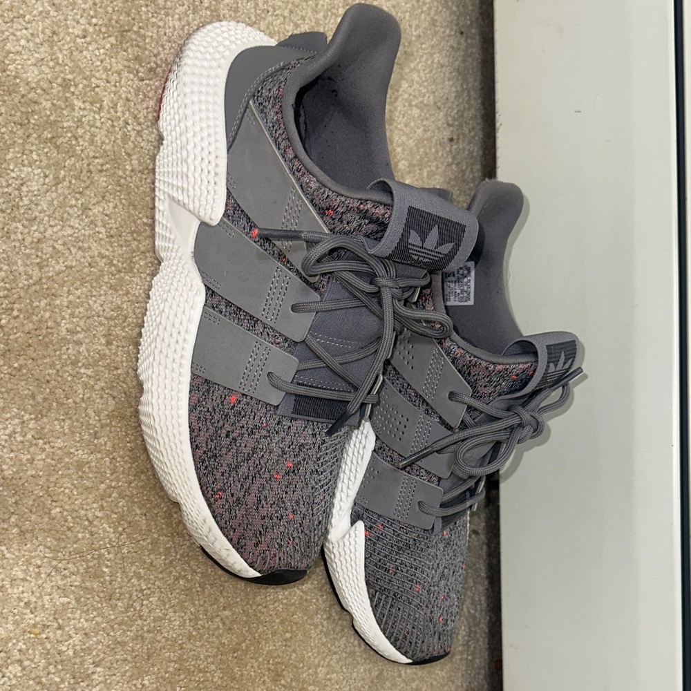 Adidas Kids Gray and White Sneakers